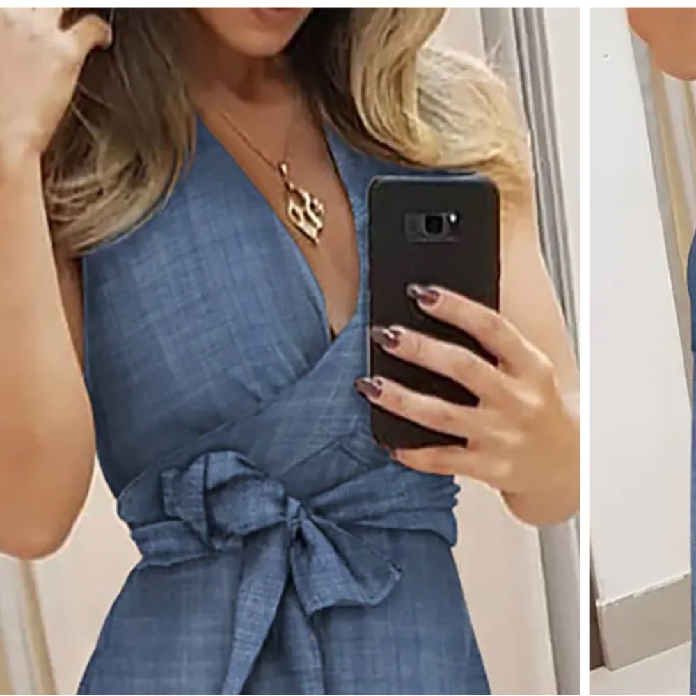 Chicme stylishSleeveless knotted ruffle slit dress - Picture 5 of 7